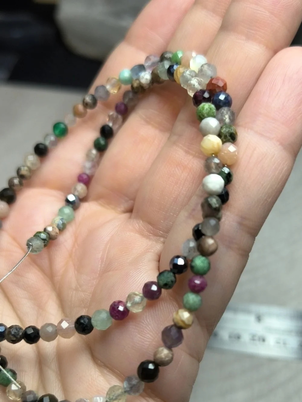 #5- 4mm Multi-Stone Faceted Bead 15inch Strand